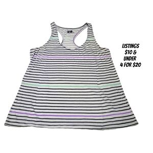 Striped Tank Top Size Medium Sleeveless Graphic Print Vintage Halter